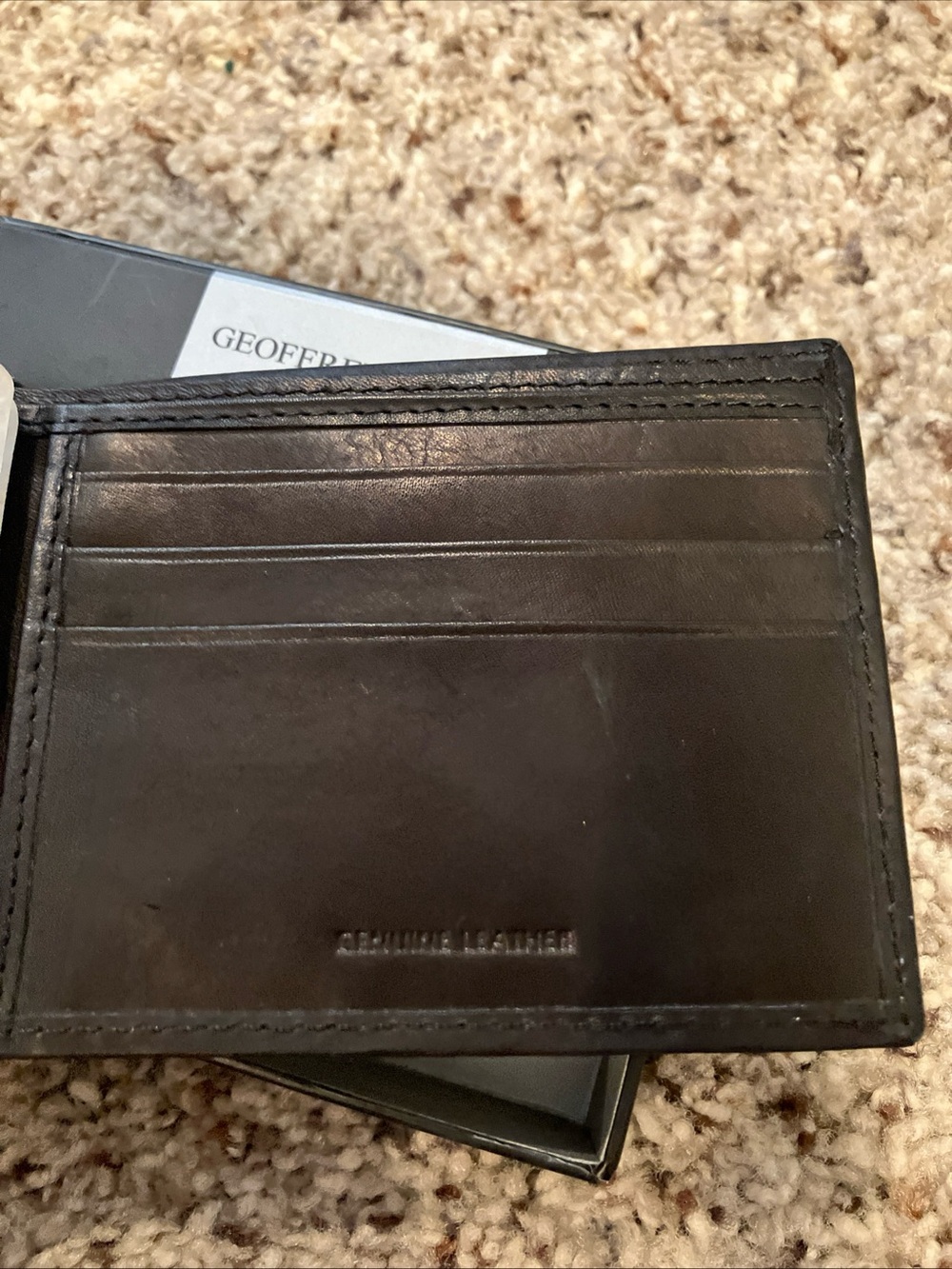 Geoffrey Beene Passcase Men’s Black Leather Wallet Bifold New in Box - Picture 3 of 8